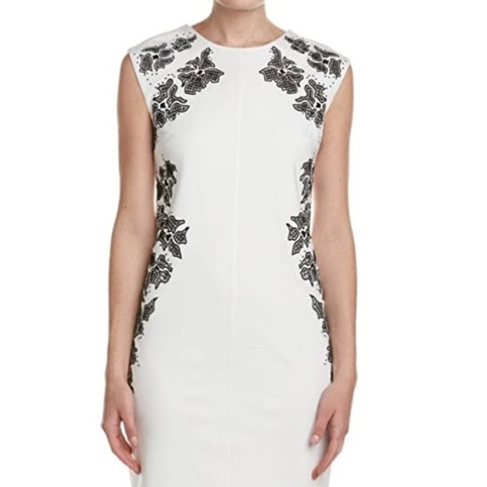 Laundry BY SHELLI SEGAL Women's Embroidered Cap-Sleeve Sheath Dress - Picture 3 of 5
